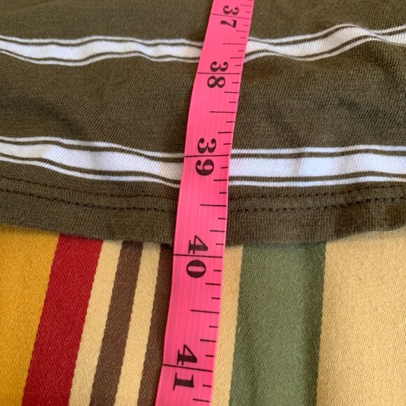 Micheal Stars Women’s Jersey Dress Maxi Striped Brown Off-White Razor Back OS - Picture 13 of 16